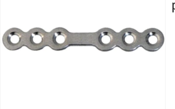 plaque droite avec pont pour vis 2.0 mm